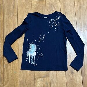 Lands' End Navy Unicorn Kids Shirt